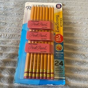 Paper Mate EverStrong Pencils with Pink Erasers